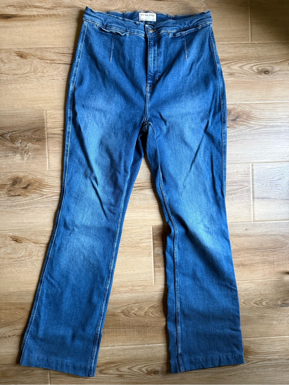 Free People Blue High-Rise Flare Jeans